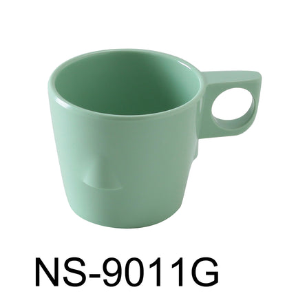 Yanco NS-9011G Nessico Melamine 3" Stackable Bulbous Cup 8 Oz Green