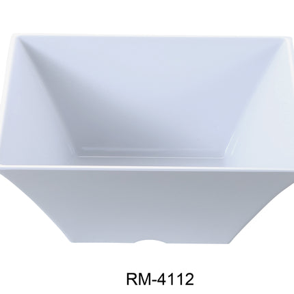 Yanco RM-4112 Rome Melamine 12" x 5"H Square Bowl 8 Qt