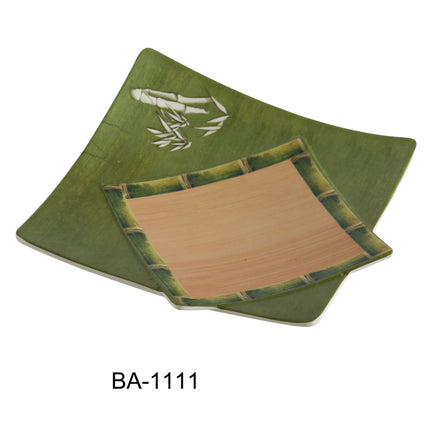 Yanco BA-1111 Bamboo Style Melamine 11" Square Plate