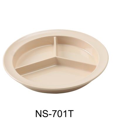 Yanco NS-701T Nessico Melamine 9" Deep Compartment Plate Tan