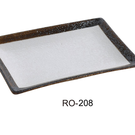 Yanco RO-208 Rockeye China 8" x 5 1/2" x 7/8" Rectangular Plate