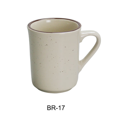 Yanco BR-17 Brown Speckled China 3 1/2" Ventura Mug 7 Oz