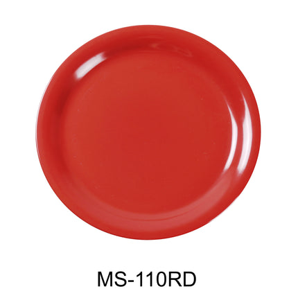 Yanco MS-110RD Melamine 10 1/2" Narrow Rim Round Plate Orange Red