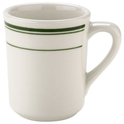 Yanco GB-17 Green Band China 3 1/2" x 3 3/4"H Mug 8 Oz