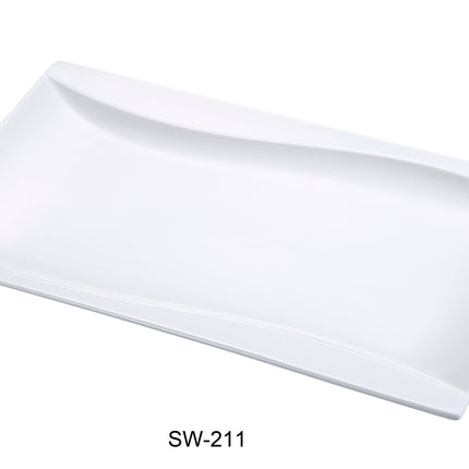 Yanco SW-211 China 11" x 7" Rectangular Plate