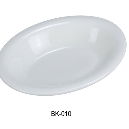 Yanco BK-010 Accessories China 10 1/4" x 7 1/2" x 2" Bake Bowl Super White