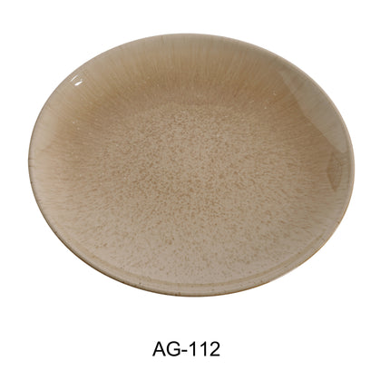 Yanco AG-112 Agate China 12" x 1 1/4" Coupe Shape Round Plate