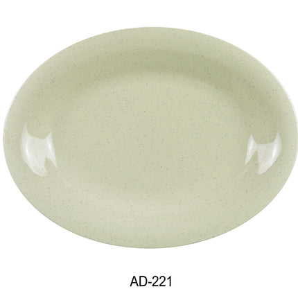 Yanco AD-221 Ardis Melamine 11 1/2" x 8" Oval Platter 3/4" Deep