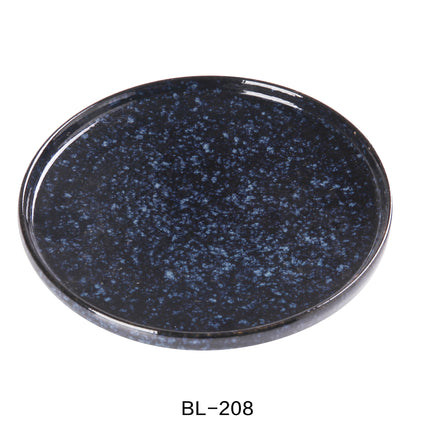 Yanco BL-208 Blue Star China 8-1/4" x 1" Round Plate With Upright Rim