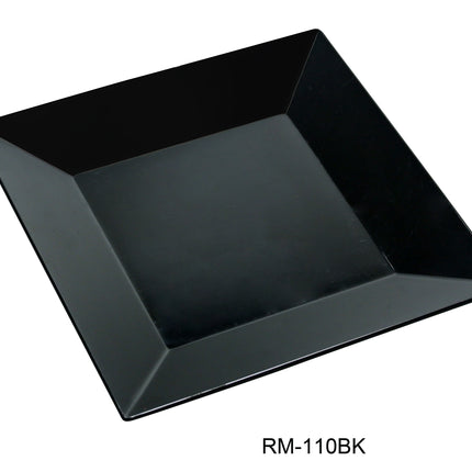 Yanco RM-110BK Rome Melamine 10" Square Plate Black