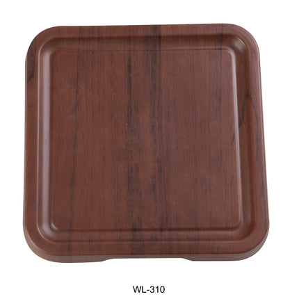 Yanco WL-310 Woodland Melamine 9 1/2" x 1" Square Tray With Foot