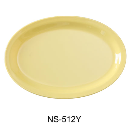 Yanco NS-512Y Nessico Melamine 12" x 6 3/4" Oval Platter W/Narrow Rim Yellow