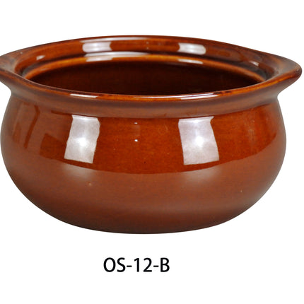 Yanco OS-12-B China 4 1/4" x2 1/4" Onion Soup Crock Brown 12 Oz