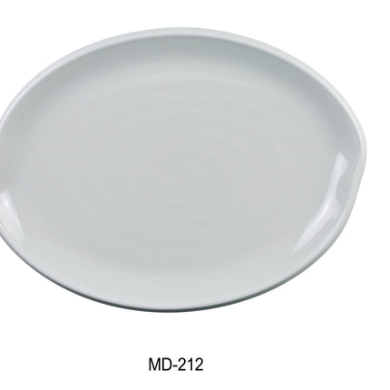 Yanco MD-212 Milando Melamine 12 1/2" x 9 1/2" Oval Plate