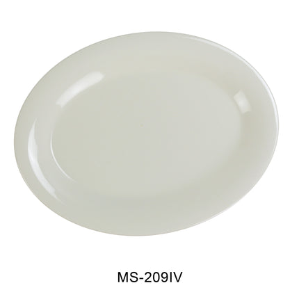 Yanco MS-209IV Melamine 9 1/2" x 7 1/4" Oval Platter Ivory