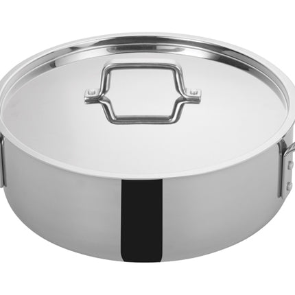 WINCO TGBZ-12 12 Qt. Tri-Ply Stainless Steel Brazier With Cover