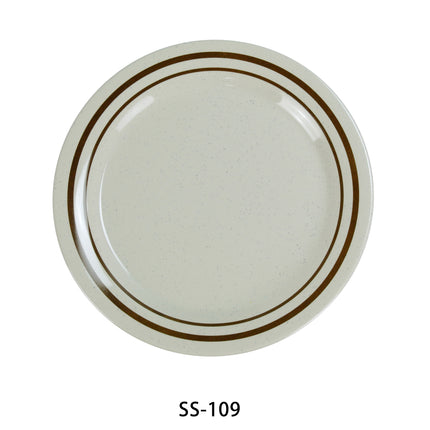 Yanco SS-109 Sesame Melamine 9" Round Dinner Plate