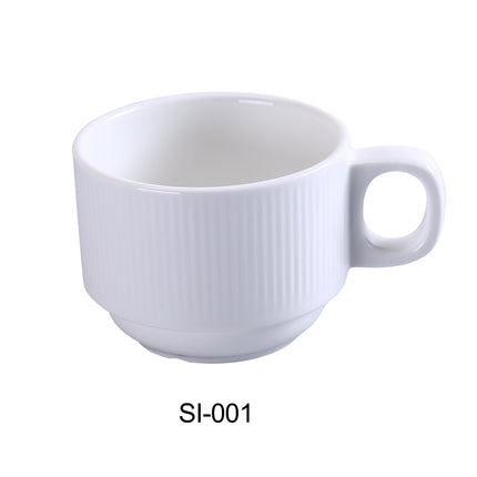 Yanco SI-001 Siena China 3 3/8" x 2 1/2" Coffee/Tea Cup 7 Oz