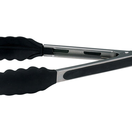 Winco UTS-9K Silicone Grip 9" Long Heat-Resistant Stainless Steel Locking Utility Tongs