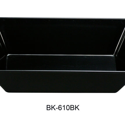 Yanco RM-610BK Rome Melamine 9 3/4" x 5 7/8" x 2 1/2" Rectangular Tray Black