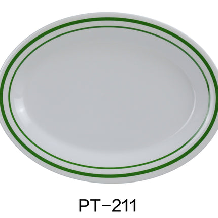 Yanco PT-211 Pine Tree Melamine 11 1/2" x 8" Oval Platter