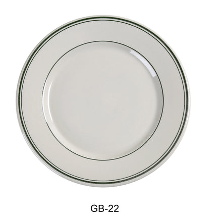 Yanco GB-22 Green Band China 8 3/8" Plate