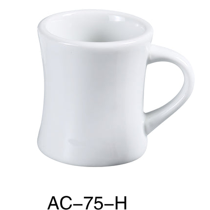 Yanco AC-75-H ABCO China 3 1/4" Hartford Mug White 8 Oz