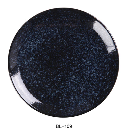 Yanco BL-109 Blue Star China 9-1/8" x 1" Coupe Shape Round Plate