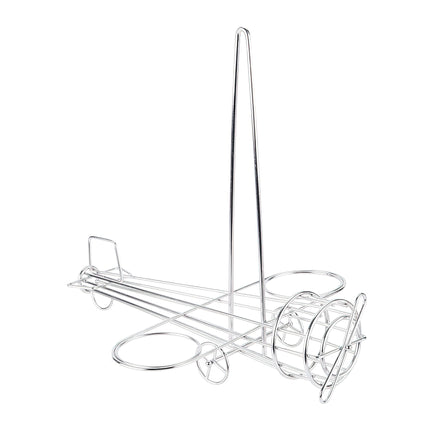 GET 4-882808 Silver Stainless Steel 12" X 11" Onion Ring Airplane Tower With 2, 2.75" Holders - 6/Case