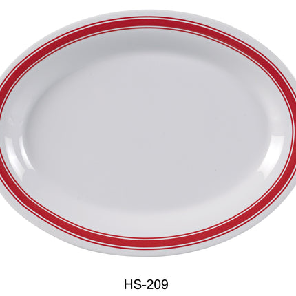 Yanco HS-209 Houston Melamine 9 1/2" x 7 1/4" Oval Platter