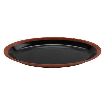 GET BAL109 Balance Black/Terracotta Melamine 12" Oval Platter - 20/Case
