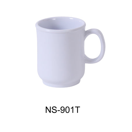 Yanco NS-901W Nessico Melamine 3" x 3 5/8"H Bulbous Mug 8 Oz White