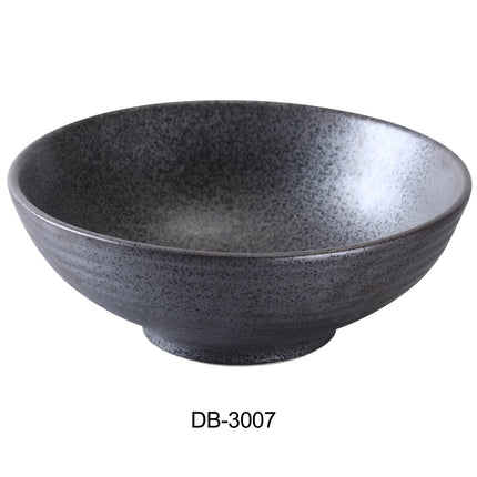 Yanco DB-3007 Diamond Black China 6 3/4" x 2 3/4" Soup Bowl 24 Oz