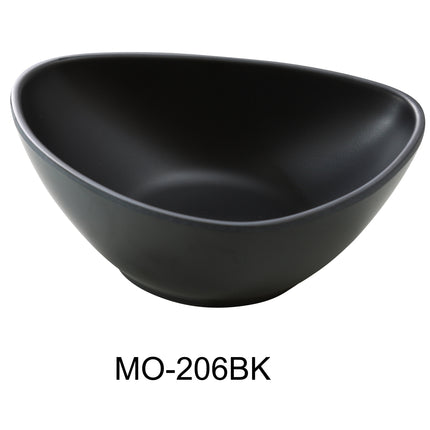 Yanco MO-206BK Moderne Melamine 6" x 4 1/2" x 2" Deep Triangle Plate Black