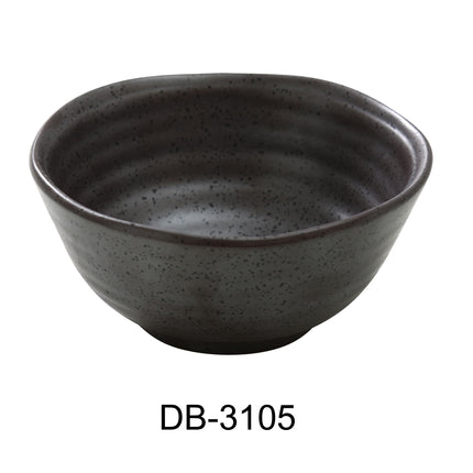 Yanco DB-3105 Diamond Black China 4 1/2" Miso Soup Bowl 8 Oz