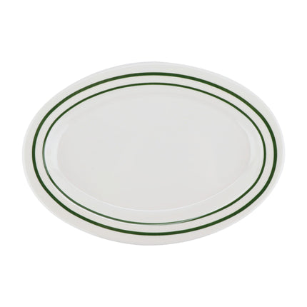 GET M-4010-EM Emerald White Melamine 16.25" X 12" Oval Platter - 12/Case