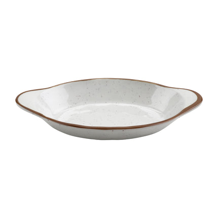 GET SD-08-RM Rustic Mill White Melamine 10 Oz., 8.5" X 4.5" Oval Side Dish - 24/Case