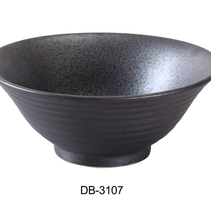 Yanco DB-3107 Diamond Black China 7 1/2" x 3 1/4" Ramen Bowl 30 Oz