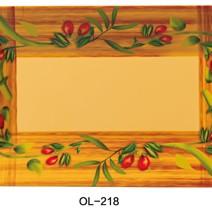 Yanco OL-218 Olive Melamine 18" x 10 1/2" Rectangular Plate