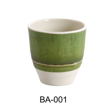 Yanco BA-001 Bamboo Style Melamine 3" x 3" Tea Cup 7 Oz