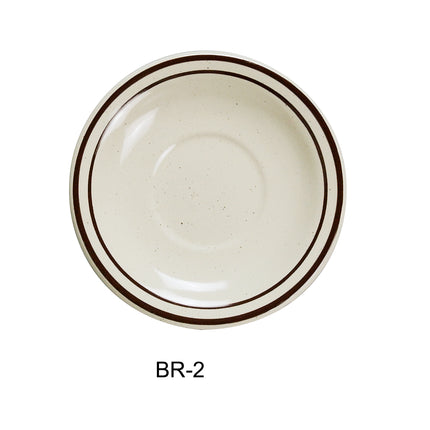 Yanco BR-2 Brown Speckled China 5 1/2" Saucer Royal