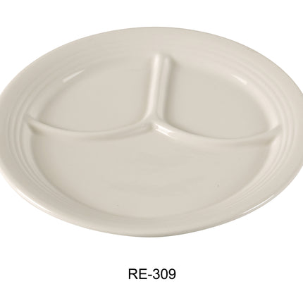 Yanco RE-309 Recovery China 9 1/2" Compartment Plate