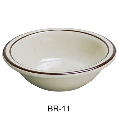 Yanco BR-11 Brown Speckled China 4 5/8" Fruit 4.75 Oz