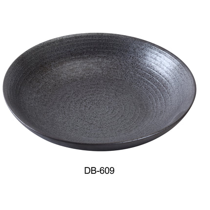 Yanco DB-609 Diamond Black China 9" x 1 3/4" Salad/Pasta Bowl 30 Oz