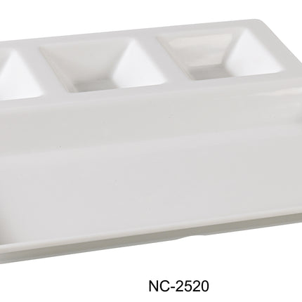 Yanco NC-2520 Compartment Collection Melamine 12 1/4" x 10 1/2" 4-Divided Compartment