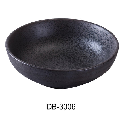 Yanco DB-3006 Diamond Black China 5" x 1 3/4" Salad Bowl 9 Oz