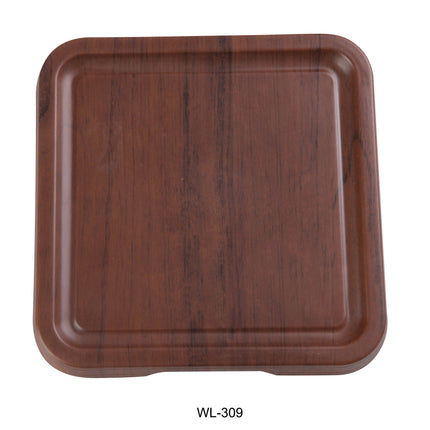 Yanco WL-309 Woodland Melamine 8 1/2" x 1" Square Tray With Foot