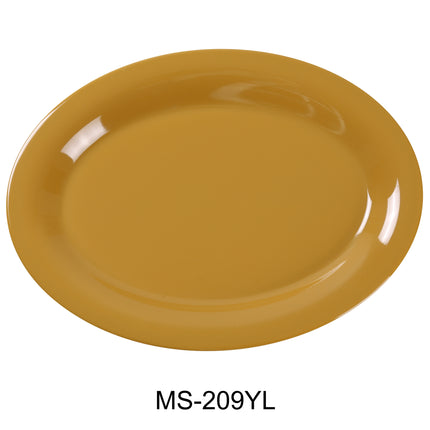 Yanco MS-209YL Melamine 9 1/2" x 7 1/4" Oval Platter Yellow