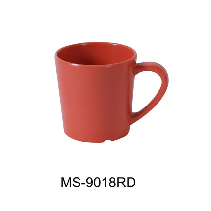 Yanco MS-9018RD Melamine 3" x 3"H Mug/Cup - 7 Oz Orange Red