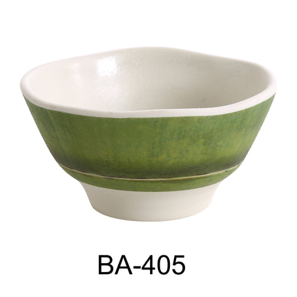 Yanco BA-405 Bamboo Style Melamine 4 1/2" x 2 1/2" Miso Soup Bowl 10 Oz